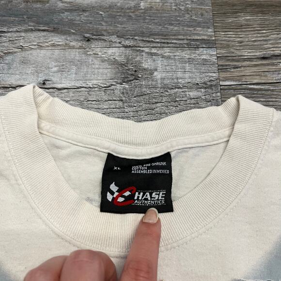 Vintage‎ Hase Authentics Dale Earnhardt Jr. White Mens XL Pre-Shrunk Racing Tee - Picture 5 of 9